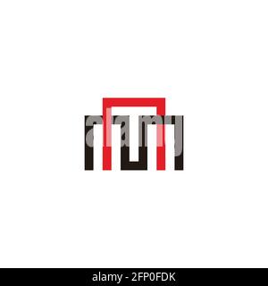 letter mn simple linked colorful geometric logo vector Stock Vector