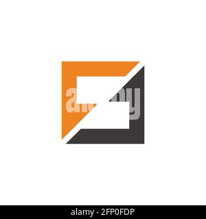 letter ft square arrows motion logo vector Stock Vector