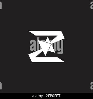 letter z opposite arrow up geometric simple logo vector Stock Vector