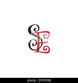 letter se curves spiral linked colorful logo vector Stock Vector