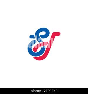 letter sd linked curves colorful line logo vector Stock Vector