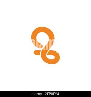 abstract number 2 simple motion line overlap logo vector Stock Vector