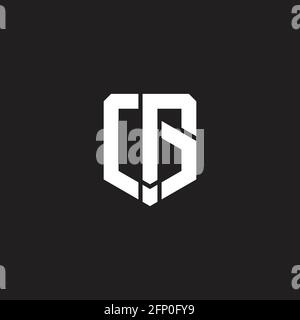 cg simple shield emblem geometric line logo vector Stock Vector