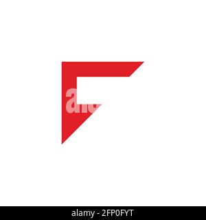 letter fc red geometric simple logo vector Stock Vector