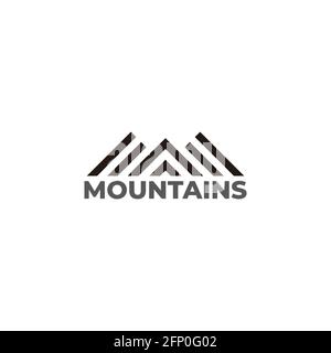 stripes triangles mountains geometric simple logo vector Stock Vector
