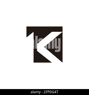 abstract letter lk square arrow negative space logo vector Stock Vector
