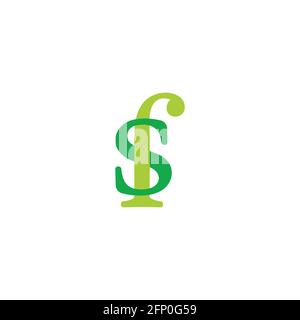 letter sf money dollar green logo vector Stock Vector