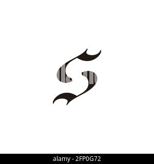 letter s shark fish circle motion shape simple logo vector Stock Vector