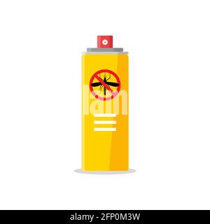 Mosquito insect reppelent bottle icon. Bug and mosquito reppelent spray aerosol prevention Stock Vector