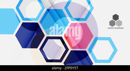 Abstract colorful background template with blended hexagon shapes Stock Vector