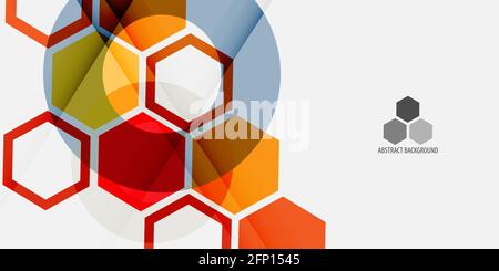 Abstract colorful background template with blended hexagon shapes Stock Vector