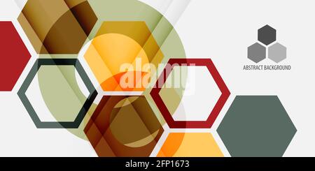 Abstract colorful background template with blended hexagon shapes Stock Vector
