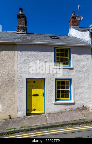 Terraced cottage in Crickhowell, Powys, Wales, UK Stock Photo