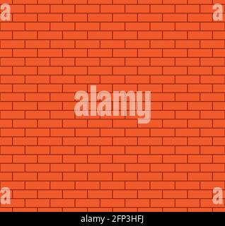 Orange brick wall seamless vector pattern. Stock Vector