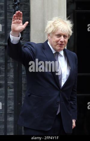 London, England, UK. 20th May, 2021. UK Prime Minister BORIS JOHNSON welcomes President of Gabon to 10 Downing Street. Credit: Tayfun Salci/ZUMA Wire/Alamy Live News Stock Photo