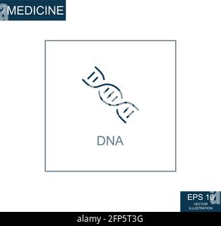 Abstract web icon, science medicine DNA - Vector illustration Stock Vector