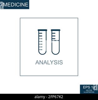 Abstract web icon, science medicine analyzes - Vector illustration Stock Vector