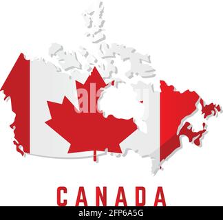 Isolated map with flag of Canada Vector illustration Stock Vector