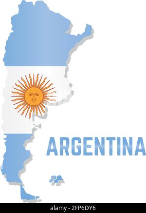 Isolated map with flag of Argentina Vector illustration Stock Vector