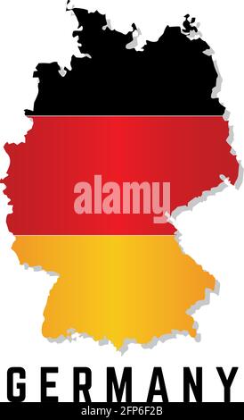 Isolated map with flag of Germany Vector illustration Stock Vector