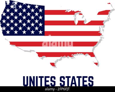 Isolated map with flag of United States Vector illustration Stock Vector