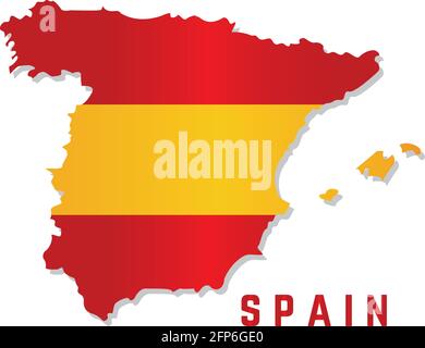 Isolated map with flag of Spain Vector illustration Stock Vector