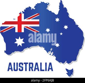 Isolated map with flag of Australia Vector illustration Stock Vector