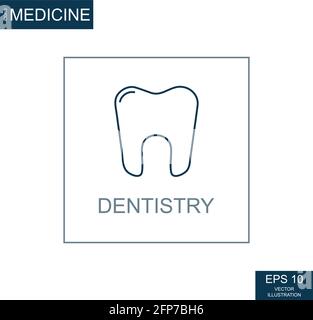 Abstract web icon, science medicine dentistry - Vector illustration Stock Vector