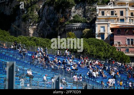 Monte Carlo, Monaco. May 20 2021: Fans in the grandstands during the 2021 Formula One World Championship, Grand Prix of Monaco from on May 20 to 23 in Monaco - Photo Florent Gooden / DPPI Stock Photo