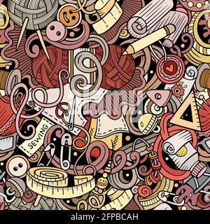 Handmade hand drawn doodles seamless pattern. Stock Vector