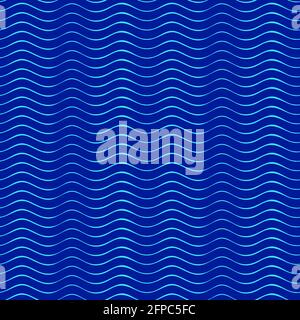 Blue wavy seamless vector pattern background Stock Vector
