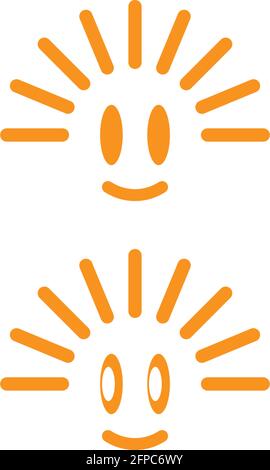 Sun logo icon flat design vector template illustration Stock Vector