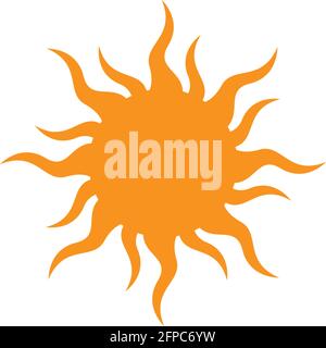 Sun logo icon flat design vector template illustration Stock Vector