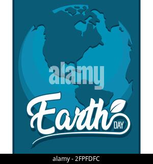 Earth day poster Planet Earth Vector illustration Stock Vector