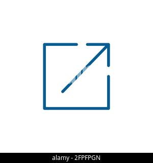 Link icon showing box w arrow Stock Vector