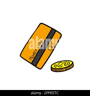 debit or credit card and coin icon vector Stock Vector