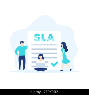 SLA, service level agreement vector concept Stock Vector