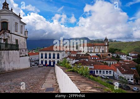 Partial view of Ouro Preto, historical city in Brazil Stock Photo