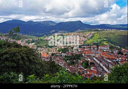 Panoramic view of historical city of Ouro Preto, Brazil Stock Photo