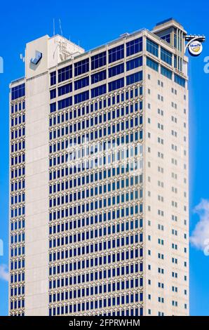 The RSA Trustmark Building is pictured, May 14, 2021, in Mobile, Alabama. The steel-framed, 34-story office building was built in 1964. Stock Photo