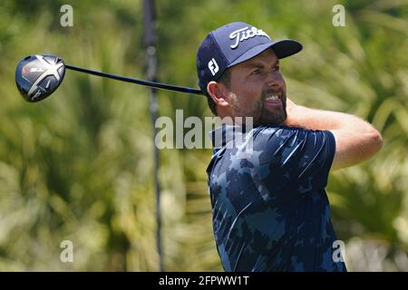 Kiawah Island, United States. 20th May, 2021. Webb Simpson watches tees off at the 2nd hole during the first round at the 103rd PGA Championship at Kiawah Island Golf Resort Ocean Course on Kiawah Island, South Carolina on Thursday, May 20, 2021. Photo by Richard Ellis/UPI Credit: UPI/Alamy Live News Stock Photo