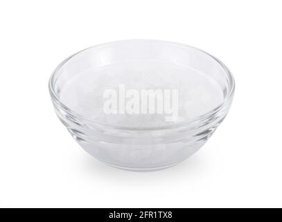 rock sugar in bowl on white background. Stock Photo