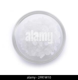 rock sugar in bowl on white background. Stock Photo