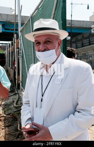 New York, NY, USA. 20th May, 2021. PopMaster Fabel attends the Ground Breaking ceremony for the New York City Universal Hip-hop Museum (UHHM) held in the Bronx section of New York City on May 20, 2021. Credit: Mpi43/Media Punch/Alamy Live News Stock Photo