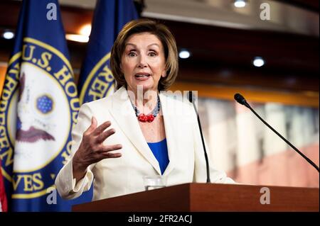 Washington, DC, USA. 20th May, 2021. May 20, 2021 - Washington, DC, United States: House Speaker NANCY PELOSI (D-CA) speaking at her weekly press conference. Credit: Michael Brochstein/ZUMA Wire/Alamy Live News Stock Photo