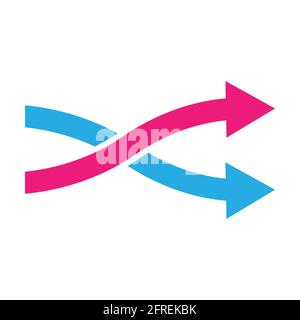 Redirect icon vector change direction symbolfor graphic design, logo, web site, social media, mobile app, ui illustration Stock Vector