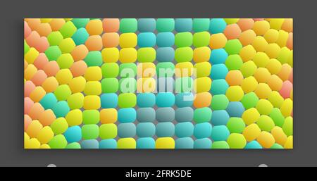 Fun background. Design template with color forms. Modern pattern. 3d vector illustration. Stock Vector