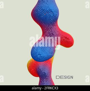 Abstract background with molecular structure. 3d vector illustration. Stock Vector