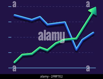 Business Graph With Two Line Moving Up And Down Modern Design Stock Vector Image Art Alamy