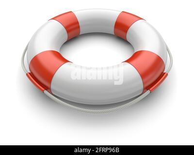 Lifebuoy on a white background. 3d rendered image Stock Photo